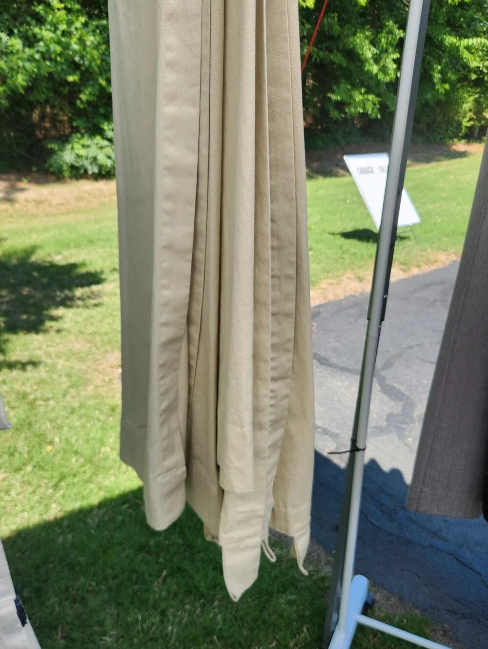 100% Cotton Tab Curtains, 2 Panels. Beige, 82 length by 44